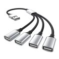 thumbnail image 1 of USB To USB 2.0 Triple USB Port HUB OTG Adapter Cable Hab Data Charging Convertor USB Extension Splitter, USB a To 4 USB, 1 of 4
