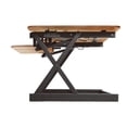 thumbnail image 4 of 46" Adjustable Corner Standing Desk Converter Anti Fatigue Mat Bundle Teak Wood, 4 of 8