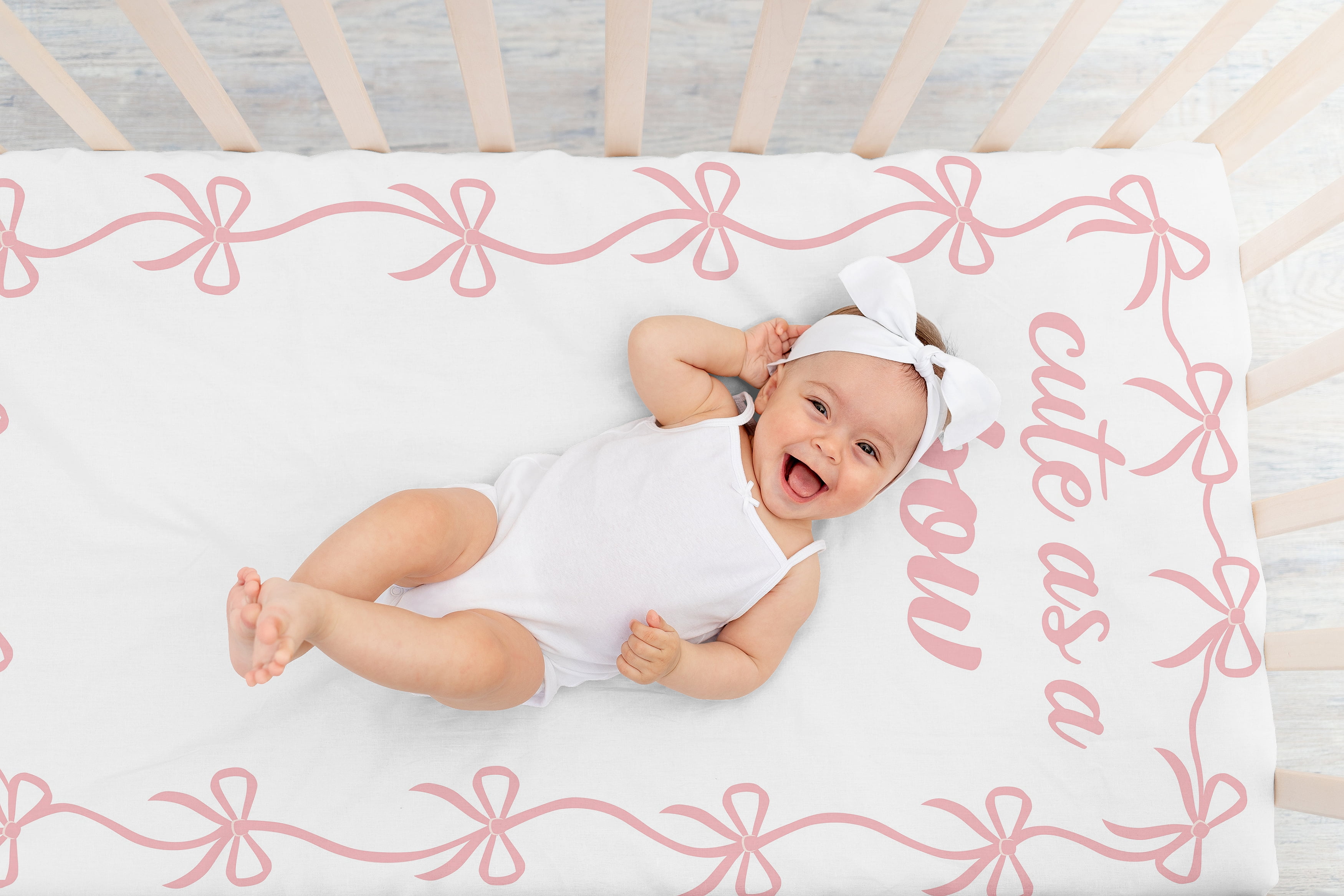 Sweet Jojo Designs Ballerina and Ballet Bows Girl Photo Op Fitted Crib Sheet