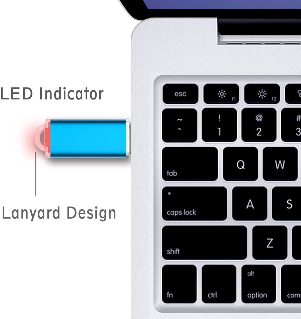 10 Pack 8GB USB 2.0 Flash Drive Memory Stick Thumb Drives (5 Mixed Colors: Black Blue Green Red Silver)