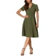 thumbnail image 2 of Vestidos Vintage INSPIRE CHIC para mujeres 2024, vestido de corte ajustado y acampanado de manga corta con cuello plano en verde ejército, 2 of 4