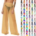 thumbnail image 1 of Pincandy Women See Through Sheer Mesh Pants Beach Swimsuit Bikini Bottom Cover up Party Club Elastic High Waist Wide Leg Pants, 1 of 7