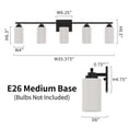 thumbnail image 5 of KAWOTI 35 in. 5-Light Black Vanity Light with Frosted Glass Shade, 5 of 11