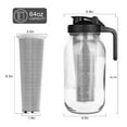 thumbnail image 2 of Cold Brew Coffee Maker Pitcher 64 OZ - Glass Mason Jar with Stainless Steel Infuser Filter for Iced Coffee, Ice Tea, Brewed Making, 2 of 10