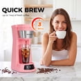 thumbnail image 3 of Kuhitley Single Serve Coffee Maker for Grounds,14oz Hot & Iced Coffee Brewer with 420ml Water Cup,700W Compact Machine with Reusable Mesh Filter,One Cup Coffee Maker for Home Countertop, 3 of 10
