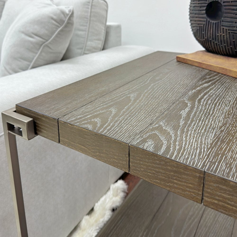 Roundhill Furniture Wood/Metal Corbeta Coffee Table with Casters in Gray