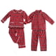 thumbnail image 4 of Conjuntos de pijamas de franela a juego para toda la familia, para Navidad, para niños y niñas, con volantes, de encaje blanco y rojo, de manga larga, con botones para bebés, 4 of 5