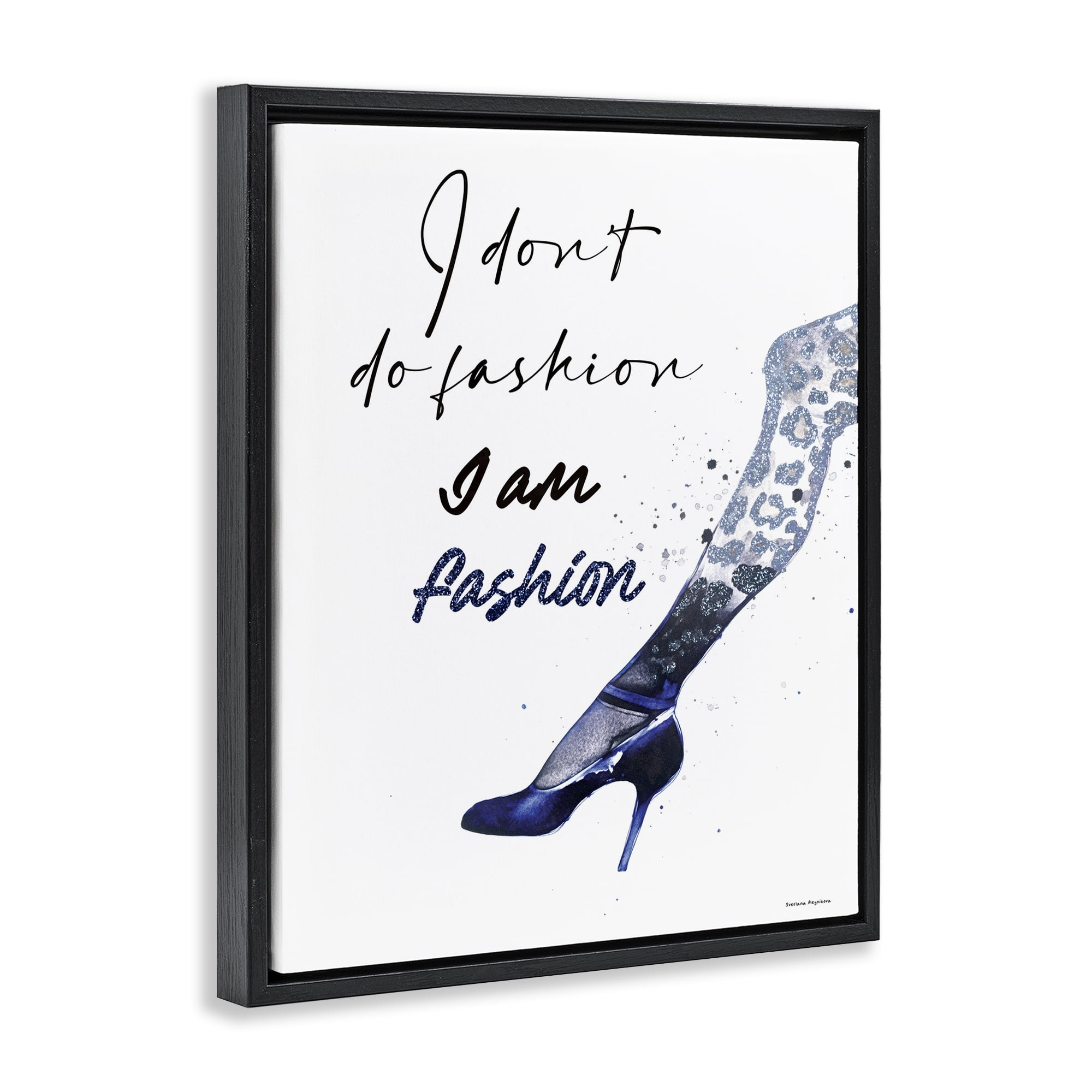 Stupell Industries Trendy I Am Fashion Black Framed Floater Canvas Wall Art, design by Svetlana Aleynikova