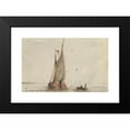 thumbnail image 2 of Johan Conrad Greive 14x11 Black Modern Framed Museum Art Print Titled - Sloop at a Sailing Ship on the Water (1855), 2 of 5