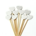 thumbnail image 2 of WHAMVOX 50 Pcs Glitter Paper Heart Shape Cake Cupcake Toppers Cake Picks for Kids Birthday Party Decoration(Silver), 2 of 8