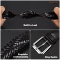 thumbnail image 5 of JASGOOD Men's Braided Leather Belt Casual Woven Belt for Daily Work Jeans Pants 1.4" Width, 5 of 9