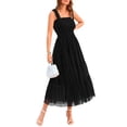 thumbnail image 1 of Vestido BTFBM para mujer de verano 2025, sin mangas, cuello cuadrado, negro, 1 of 6