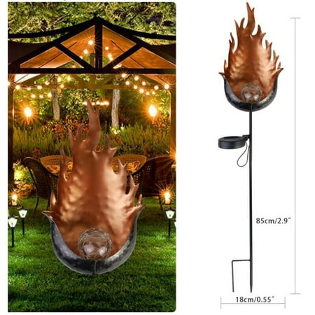

Summer Savings Clearance 2023! WJSXC Home Garden Decor，Metal Solar Flickering Flame Set-Dancing Waterproof Durable Outdoor Yard Lights Multicolor