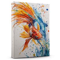 Beta Fish Siamese Fighting Canvas Wall Art Animal Decor, Beta Fish Siamese Fighting Canvas Prints Wild Animal Artwork for Living Room Bedroom Office 190HD36