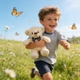 thumbnail image 4 of Eoozwa Teddy Bear Plush Doll with Blue Bow Tie, Soft Stuffed Animal in White Brown Khaki, Sitting Pose for Home Shelf Decor, 11.02 Inches, 4 of 6