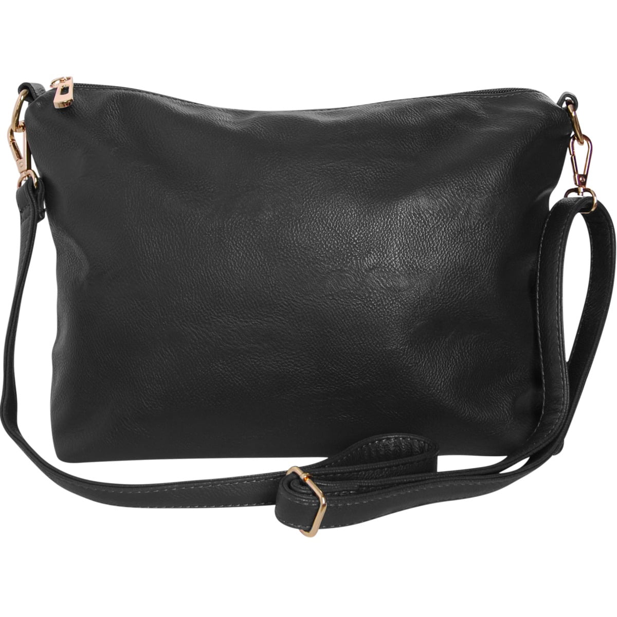 Womens Soft PU Leather Shoulder Bag With Long Strap Multiple Pockets Vegan Friendly Handbag 