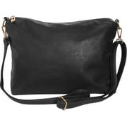 Humble Chic Crossbody Purse - Vegan Leather Cross Body Carryall Messenger Bag, Black - 14 inches