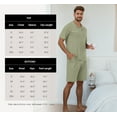 thumbnail image 3 of GIRUNS Mens Pajamas Sets Summer Sleepwear Modal Soft Loungewear Short Sleeve and Shorts 2 PCS PJ Sets Army Green M, 3 of 8