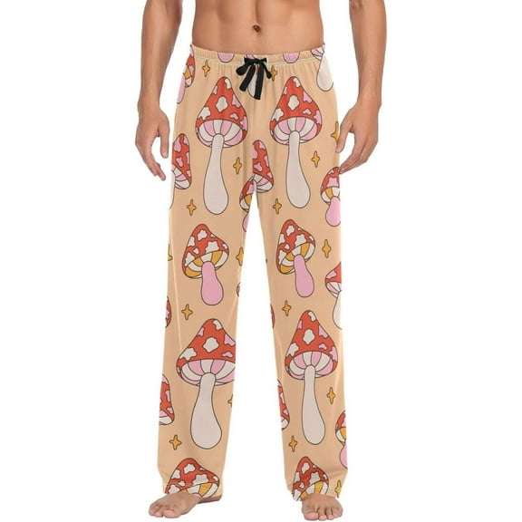 GZHJMY Mushroom Star Pajama Pants For Men, Men's Separate Bottoms, Lounge Pants with Pockets, Christmas New Year Birthday Gifts, X-Large, Christmas New Year Birthday Gifts, X-Large