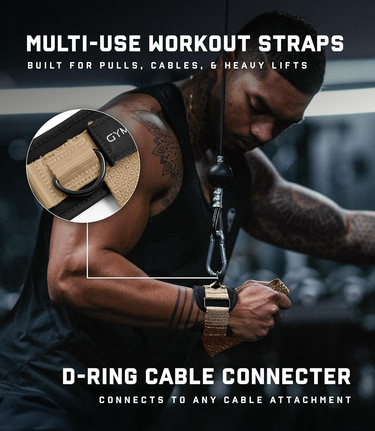 Gymreapers GripLink Lifting Straps – Heavy Duty D-rings Wrists Straps with Anti-Slip Silicone Grip Beads, Cushioned, Adjustable Support for Deadlifts, Powerlifting, Cable Machines and Gym Trainings