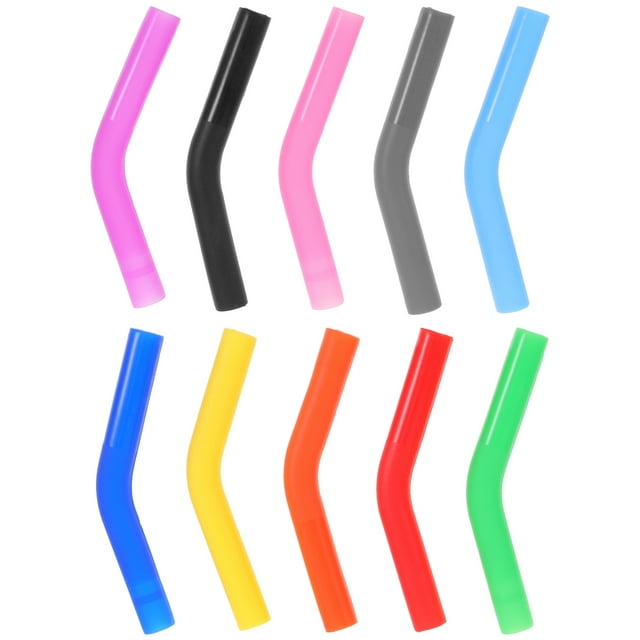 SHISUYAN 10Pcs Reusable Straws Tips Silicone Straw Covers Drinking Straws Tip for Stainless Steel Straw