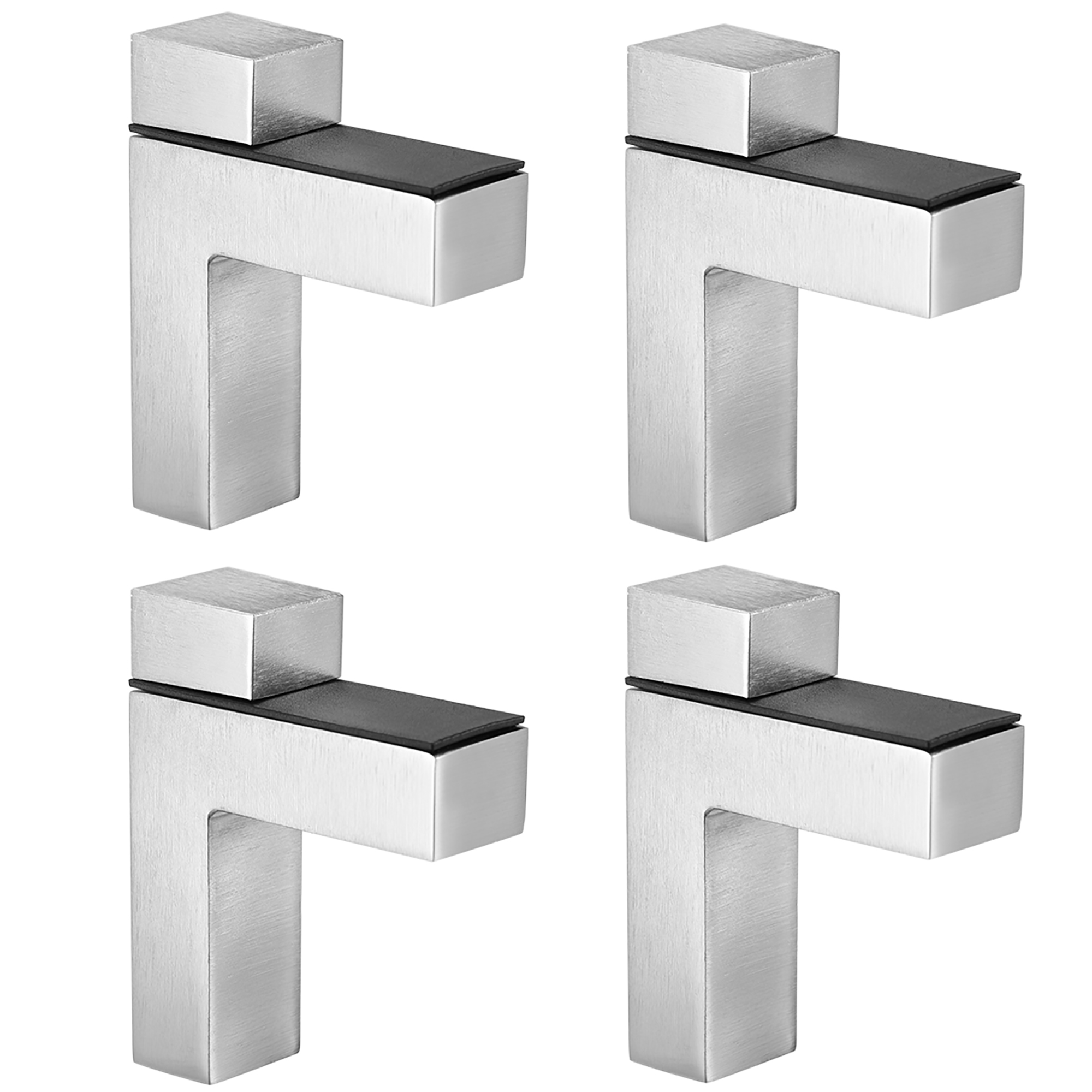 Uxcell Glass Shelf Bracket Glass Shelf Clamp Brushed Nickel 4 Pack