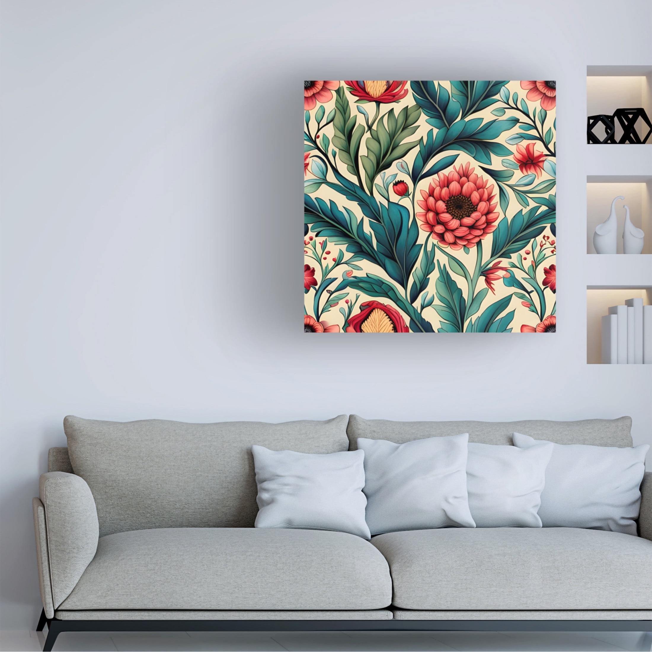 Canvas Wall Art - Tina Lavoie 'Bohemian Garden IV' Wall Art for Living Room, Bedroom, or Office Décor by Trademark Fine Art - 14 x 14 Inches