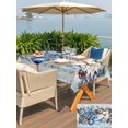 thumbnail image 4 of Outdoor Tablecloth with Umbrella Hole and Zipper, Blue Poinsettia Christmas Rectangle Table Cloth 52x70 Inch Waterproof Tablecloth, Xmas Botanical Balls Snowflake Vintage Picnic Table Cover for Patio, 4 of 7