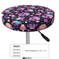 thumbnail image 4 of Balery cartoon Skull rainbow space Fundas de asiento para taburete de bar redondo de tela de terciopelo ajustables que protegen de arañazos y manchas para sillas de 14 a 17 pulgadas.-12 inch, 4 of 7