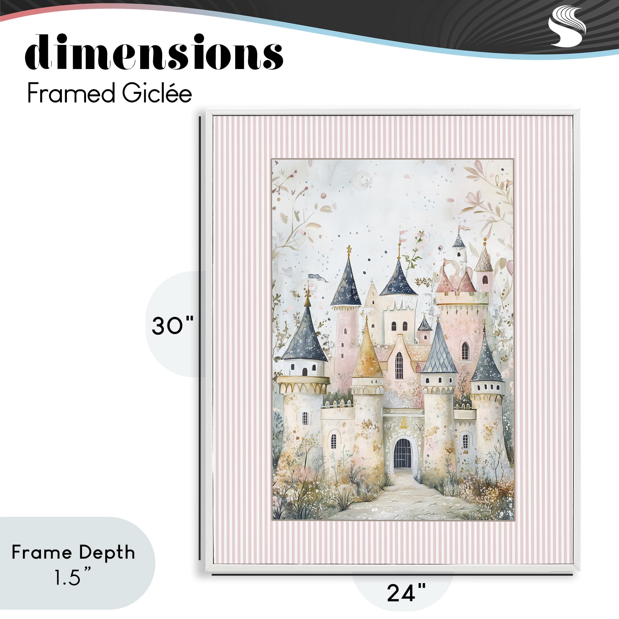Stupell Industries Enchanted Dreams Castle White Framed Giclee Art, design by Christine Simpson Art