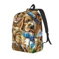 thumbnail image 1 of Vsdgher Christmas Kitten Puppy Print Canvas Backpack Travel Rucksack Unisex Knapsack 15.7/17.7Inch Laptop Backpack for Work,College-Small, 1 of 5