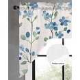 thumbnail image 2 of Blue Flowers Swag Valances for Windows, Small Curtains Drapes, Spring Blooms Botanicals Floral Motif Kitchen Window Curtains Over Sink Rod Pocket Window Treatment Valance for Bedroom/Bathroom 56"x36", 2 of 5