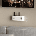 thumbnail image 3 of Wall Mounted Wireless WIFI Router Shelf Storage Box Router Rack Cable Power Bracket Organizer Box for Living Room B,1 * Bins Wall-mounted Router Box,White, 3 of 8