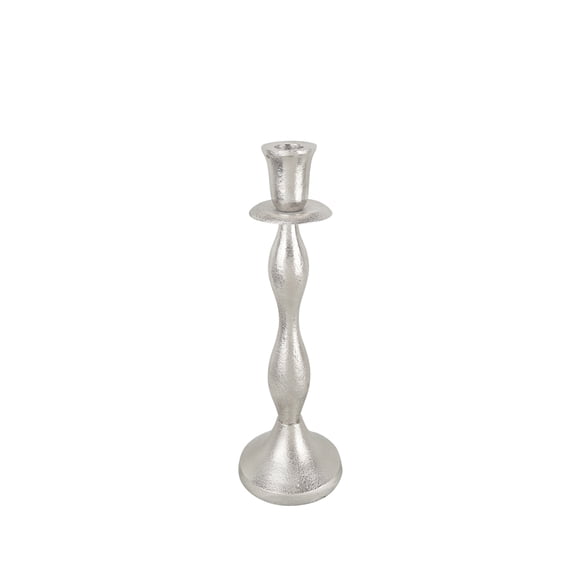 Aspen Creative 16303-31, Nickel Aluminum Decorative Candle Holder, 4" D x 10-1/2" H