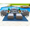 thumbnail image 2 of Tuscany 6-Piece M Resin Wicker Outdoor Patio Furniture Lounge Sofa Set in Gray w/Loveseat, Two Armchairs, Two Ottomans, and Coffee Table… (Half-Round Gray Wicker, Polyester Light Gray), 2 of 7