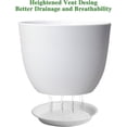 thumbnail image 3 of 12inch Large Plant Pot, Modern Plastic Planter with High Driange Holes and Saucer for Indoor Outdoor Garden Plants and Flowers, White, 3 of 4