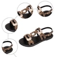 thumbnail image 5 of Rokment Womens Graphic Sandals 2026 Gold Metallic Fashion Casual Leathre Open Toe Walking Flat Slingback Dress Sandals A Size 6, 5 of 7