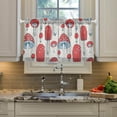 thumbnail image 5 of Mushroom Kitchen Curtains 2 Panels UV Protected Tier Curtains, Half Window Curtains Kitchen Tiers for Guest Room Bathroom Sink Laundry Room Basement,36 x 27 Inch, 5 of 7