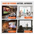 thumbnail image 6 of Projector Screen with Stand 150 Inch, 16:9 HD Outdoor Movie Screen, Portable Tripod Stand, Wrinkle-Free for Home Theater, Backyard Cinema, 6 of 7
