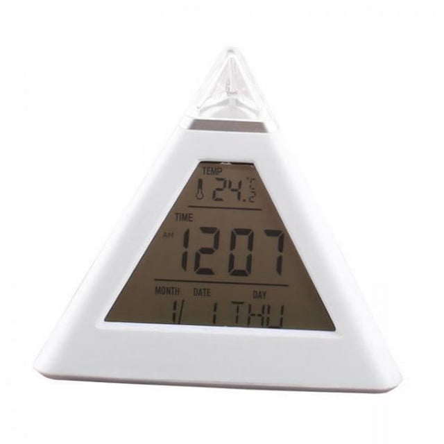 Reloj Despertador Con Forma De Pirámide De 6 LED Con Función De Repetición Para Regalar A Niños Mayores