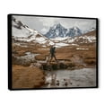 thumbnail image 2 of Designart "French Alps Hiking Adventure" Hiking Floater Framed Wall Art Prints, 2 of 5