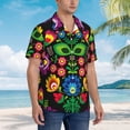 thumbnail image 5 of Bixox Men's Hawaiian Shirts Men's Traditional Floral Polish Print Short-Sleeve Shirt-Large, 5 of 8