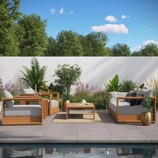 Modway Tahoe 5 Mobilier de Patio, Gris Pâle