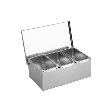 

Guolarizi 3/4/5/6 Compartment Trays Stainless Steel Detachable Topping Station Plastic Pizza Ingredients Condiment Dispenser Reusable Condiment Seasoning Container For Home Or Restaurant