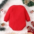 thumbnail image 6 of Christmas Outfits for Baby Girl Newborn Reindeer Long Sleeve Crewneck Fuzzy Fleece Romper Winter Infant Clothes, Red, 3 Months, 6 of 7