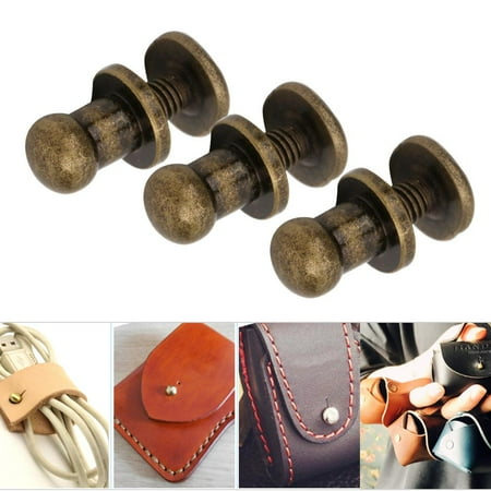 

Tebru 20 Sets Screw Nail Rivet Copper Round Head Stud Spot Screw Back for Bracelet Bag Clothes Shoes Belt Decoration