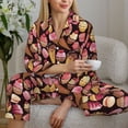 thumbnail image 6 of Uemuo Ice Cream Cake Pattern Womens Pajama Sets,PJ Set for Women,Pajamas for Women Logo,Long Sleeve Pajama Set for Women,Soft Long Sleeve Top With Pants-XX-Large, 6 of 9
