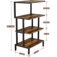 thumbnail image 2 of Game Console Stands, 4-Tier Stereo Stand Cabinet for Small Space, Gaming Entertainment Center Rack with Storage Shelves for Video Game, Rustic Brown, 2 of 6