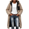 thumbnail image 6 of ITSAME Womens Plus Size Reversible Sherpa Lined Coat Winter Thermal Versatile Casual Outerwear with Pockets Black Size 2XL, 6 of 9