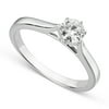 14K White Gold Moissanite 6-Prong Solitaire Ring 0.50 DEW